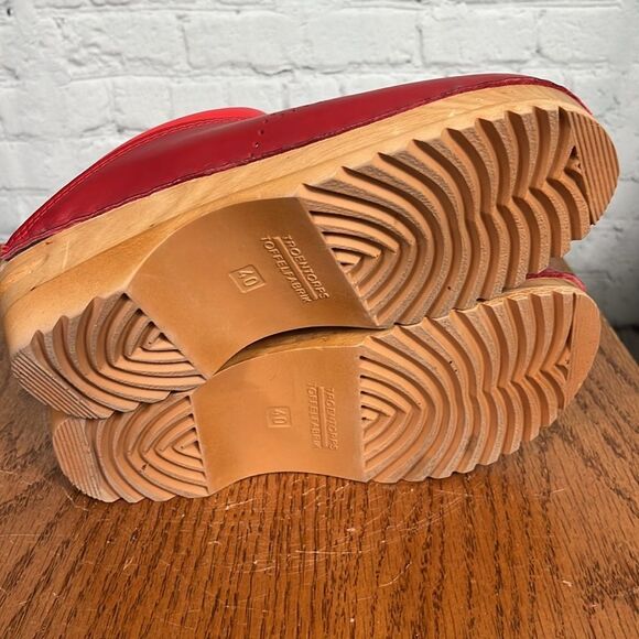 Red leather O’Keefe Troentorp Clogs size 40 or 9.5-10 Excellent condition - Picture 5 of 8